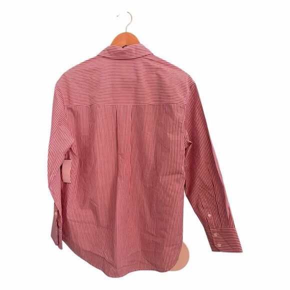 Adriano Goldschmied AG Jean Aiden Classic Button Up Shirt Red White Stripe Cotto - Picture 2 of 7